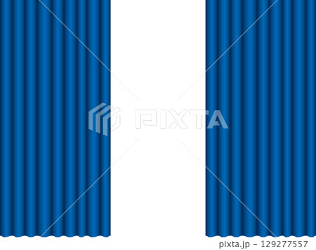 カーテン、m15青、半開 129277557