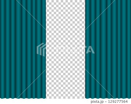 窗簾，m16藍綠色，半開 129277564