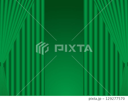 カーテン、m17緑、二重開B 129277570