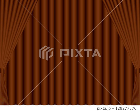 カーテン、m18茶色、二重 カーテン、m18茶色、二重 129277576