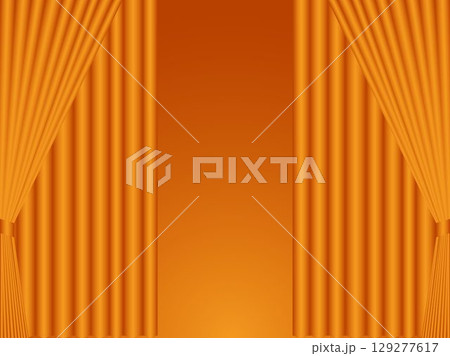 カーテン、m9オレンジ、二重開B 129277617