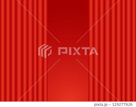 カーテン、m10赤、半開B 129277626