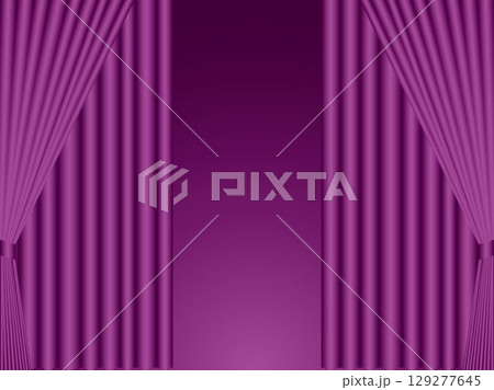カーテン、m13紫、二重開B 129277645