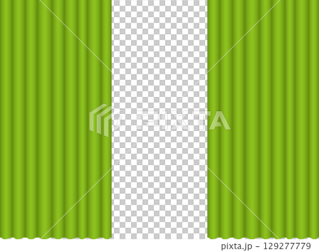 カーテン、m4黄緑、半開 129277779