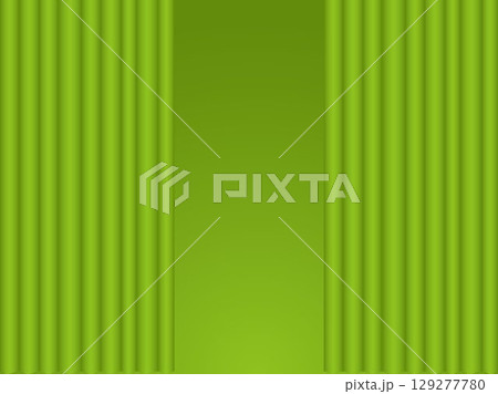 カーテン、m4黄緑、半開B 129277780