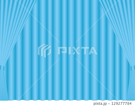 カーテン、m5水色、二重 129277784