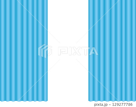 カーテン、m5水色、半開 129277786