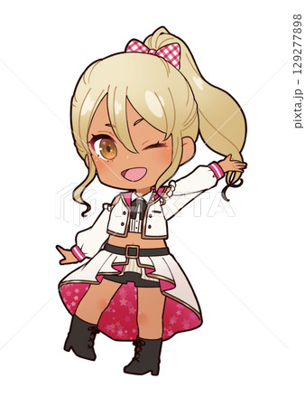 褐色ギャルアイドル衣装ミニキャラ 129277898