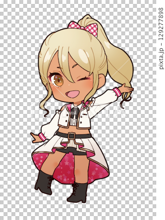 褐色ギャルアイドル衣装ミニキャラ 129277898