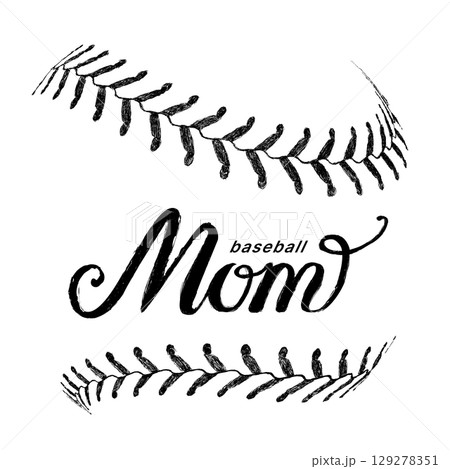 Baseball Mom Hand Lettering. Vector illustration 129278351