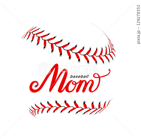 Baseball Mom Silhouette Design Vector illustration, lettering 129278352