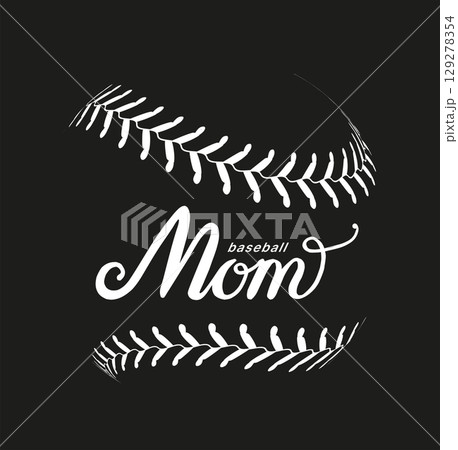 Baseball Mom Silhouette Design Vector illustration, lettering Baseball Mom Silhouette Design Vector illustration, lettering 129278354