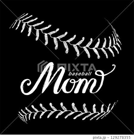 Baseball Mom Hand Lettering. Vector illustration Baseball Mom Hand Lettering. Vector illustration 129278355