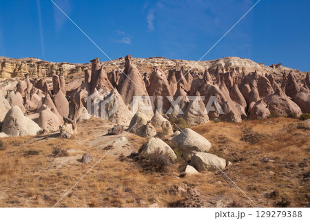 beautiful mountain scenery in the city Cappadocia in Turkey 129279388
