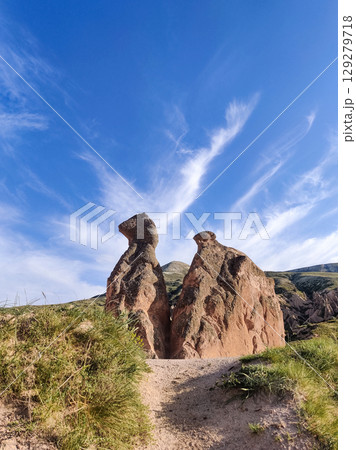 beautiful mountain scenery in the city Cappadocia in Turkey beautiful mountain scenery in the city Cappadocia in Turkey 129279718