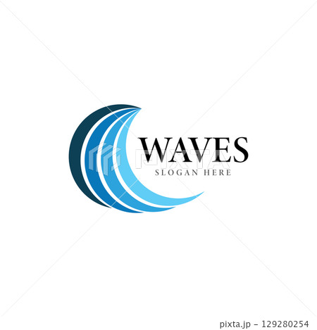 wave logo vector template illustration icon wave logo vector template illustration icon 129280254