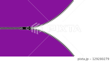 Zipper fastener drawing with textured zip line and puller lock. CAD fashion illustration for pant jacket or backpack. Flat icon design of sliding clasp for modern clothing accessories. Zipper fastener drawing with textured zip line and puller lock. CAD fashion illustration for pant jacket or backpack. Flat icon design of sliding clasp for modern clothing accessories. 129280279