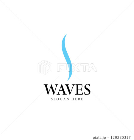 wave logo vector template illustration icon 129280317