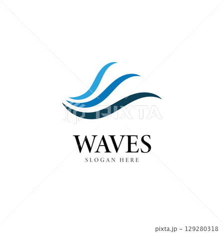 wave logo vector template illustration icon 129280318