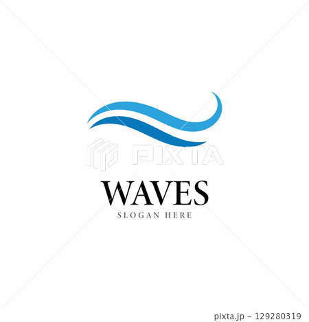 wave logo vector template illustration icon 129280319