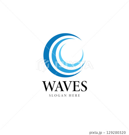 wave logo vector template illustration icon 129280320