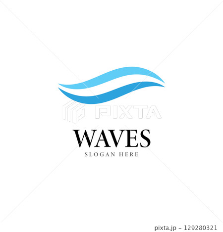 wave logo vector template illustration icon 129280321