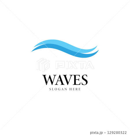 wave logo vector template illustration icon 129280322
