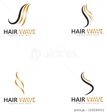 Hair wave logo vector icon illustration design 129280412
