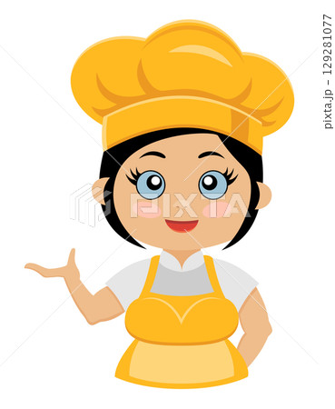 girl cook chef preparing dishes and food in the kitchen vector illustration girl cook chef preparing dishes and food in the kitchen vector illustration 129281077