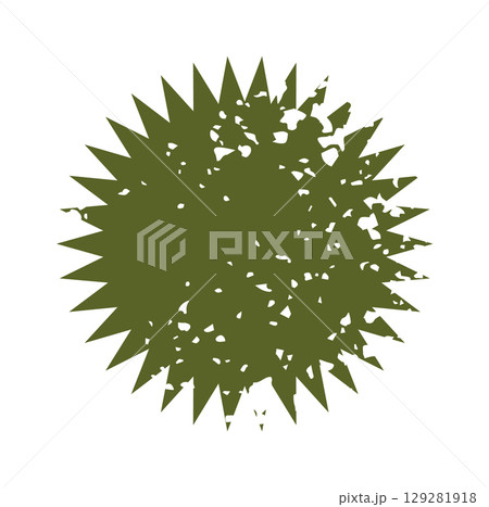Set of green eco stickers with grunge texture in various shapes. Organic, natural labels ideal for eco products, promotions, and sustainable branding. 129281918