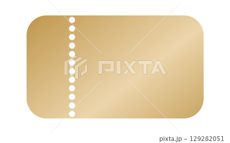 Realistic golden ticket vector for cinema, concert, or VIP event 129282051