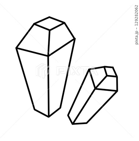 Doodle jewel. Vector icon of diamond shape isolated on a white. Hand drawn line illustration Doodle jewel. Vector icon of diamond shape isolated on a white. Hand drawn line illustration 129282062