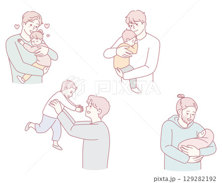 Heartwarming and touching moments that occur between parents and their beloved children 129282192