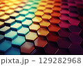 abstract gradient background honeycomb pattern, colorful 129282968