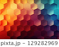 abstract gradient background honeycomb pattern, colorful 129282969