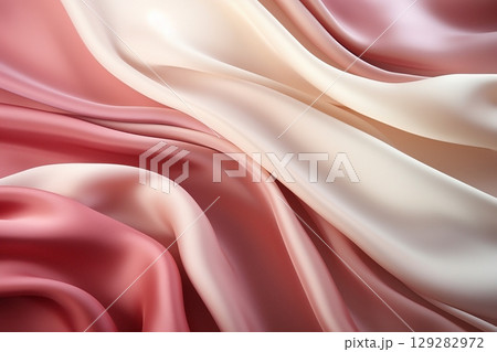 abstract gradient background, silk fabric texture, pink and beige 129282972