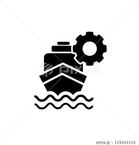Marine engineering icon. Vector.Editable stroke. Linear style sign for use web design,logo.Symbol illustration. Marine engineering icon. Vector.Editable stroke. Linear style sign for use web design,logo.Symbol illustration. 129283110