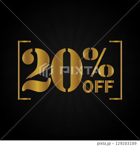 Elegant Gold 20% Off Text Design 129283189