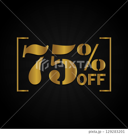 Sleek 75% Off Black Gold Sale Banner 129283201