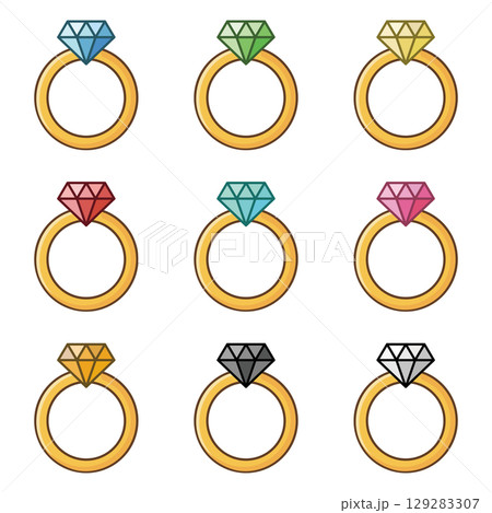 指輪　アイコン　セット 129283307