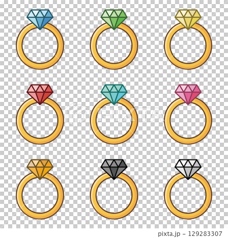指輪　アイコン　セット 129283307
