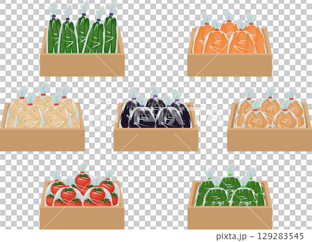 木箱裡的蔬菜袋 木箱裡的蔬菜袋 129283545