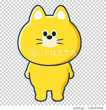 卡通_貓正面站立姿勢_01 129283946