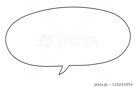 シンプルでおしゃれな手描き吹き出しのイラスト 129283954