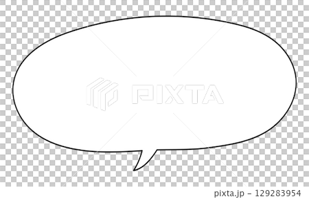 シンプルでおしゃれな手描き吹き出しのイラスト 129283954