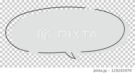 Illustration of a simple and fashionable hand-drawn speech bubble 129283970