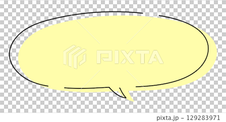 Illustration of a simple and fashionable hand-drawn speech bubble 129283971