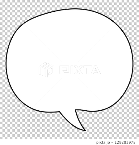 Illustration of a simple and fashionable hand-drawn speech bubble 129283978