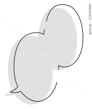 シンプルでおしゃれな手描き吹き出しのイラスト 129283991