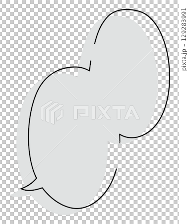 シンプルでおしゃれな手描き吹き出しのイラスト 129283991